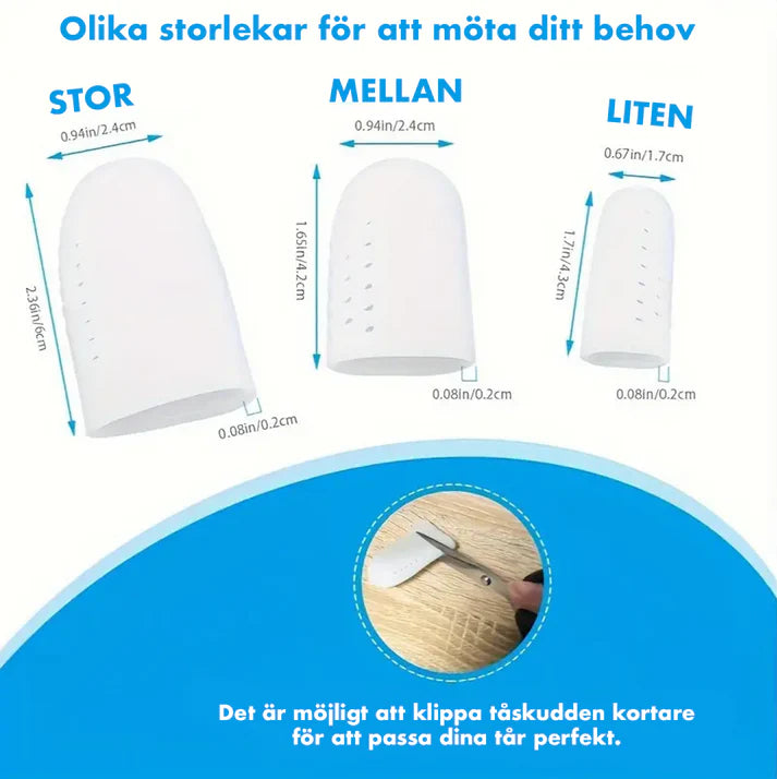 Tåskydd i silikon - 6 -pack tåskyddsringar