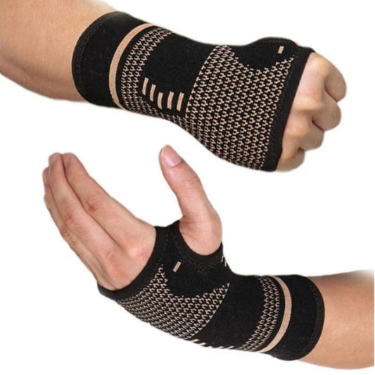 Ergonomiskt handledsstöd med kompression och kopparfiber – för träning och vardag