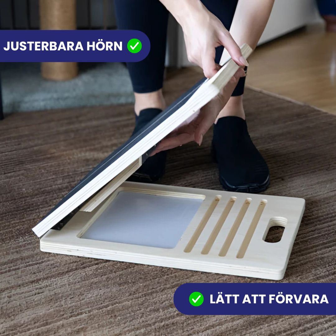 Justerbar Lutningsbräda i Trä – För Stretching & Återhämtning