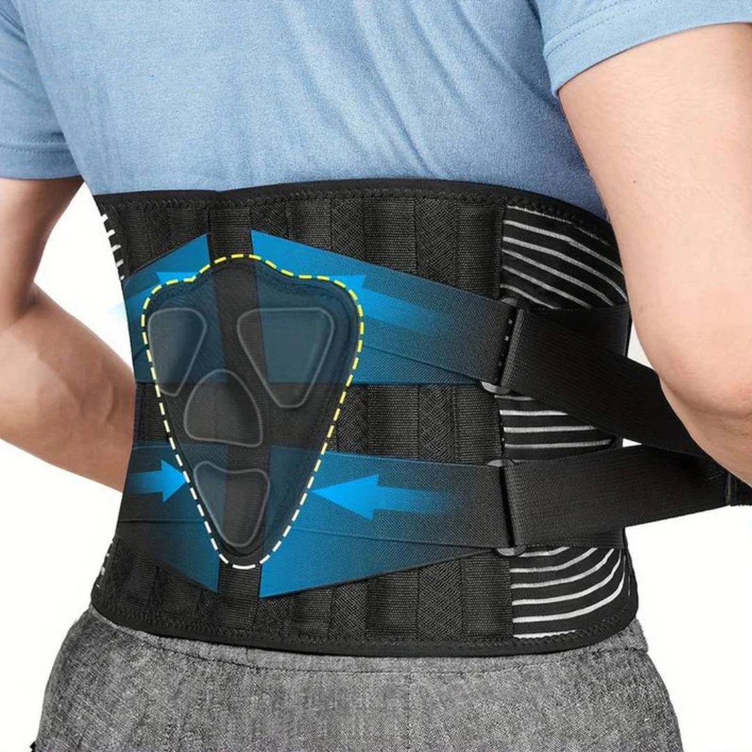 Ländryggsstöd - justerbart kompressionsband och NeoTex-zon