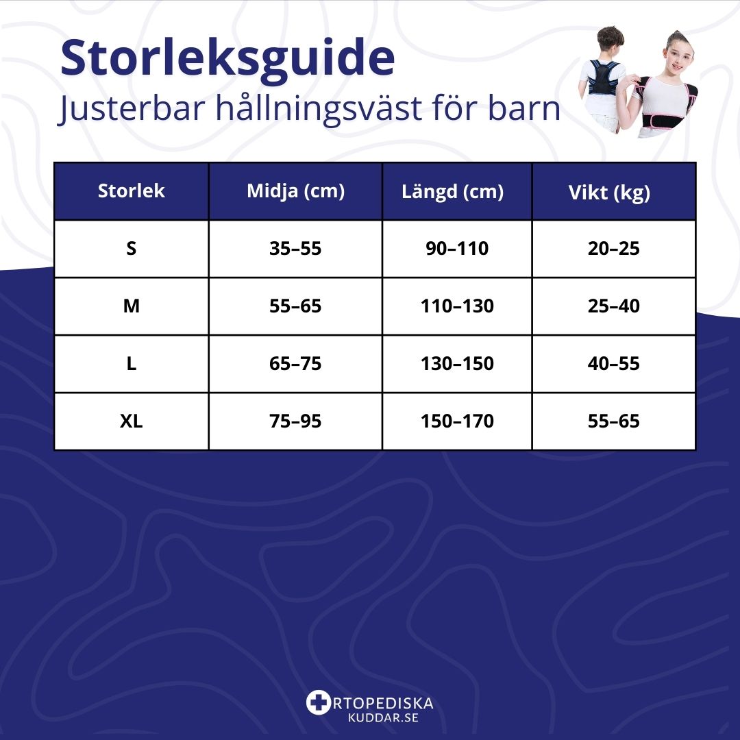 Justerbar hållningsväst för barn