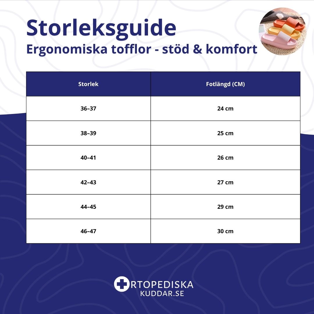 Ergonomiska tofflor - stöd & komfort