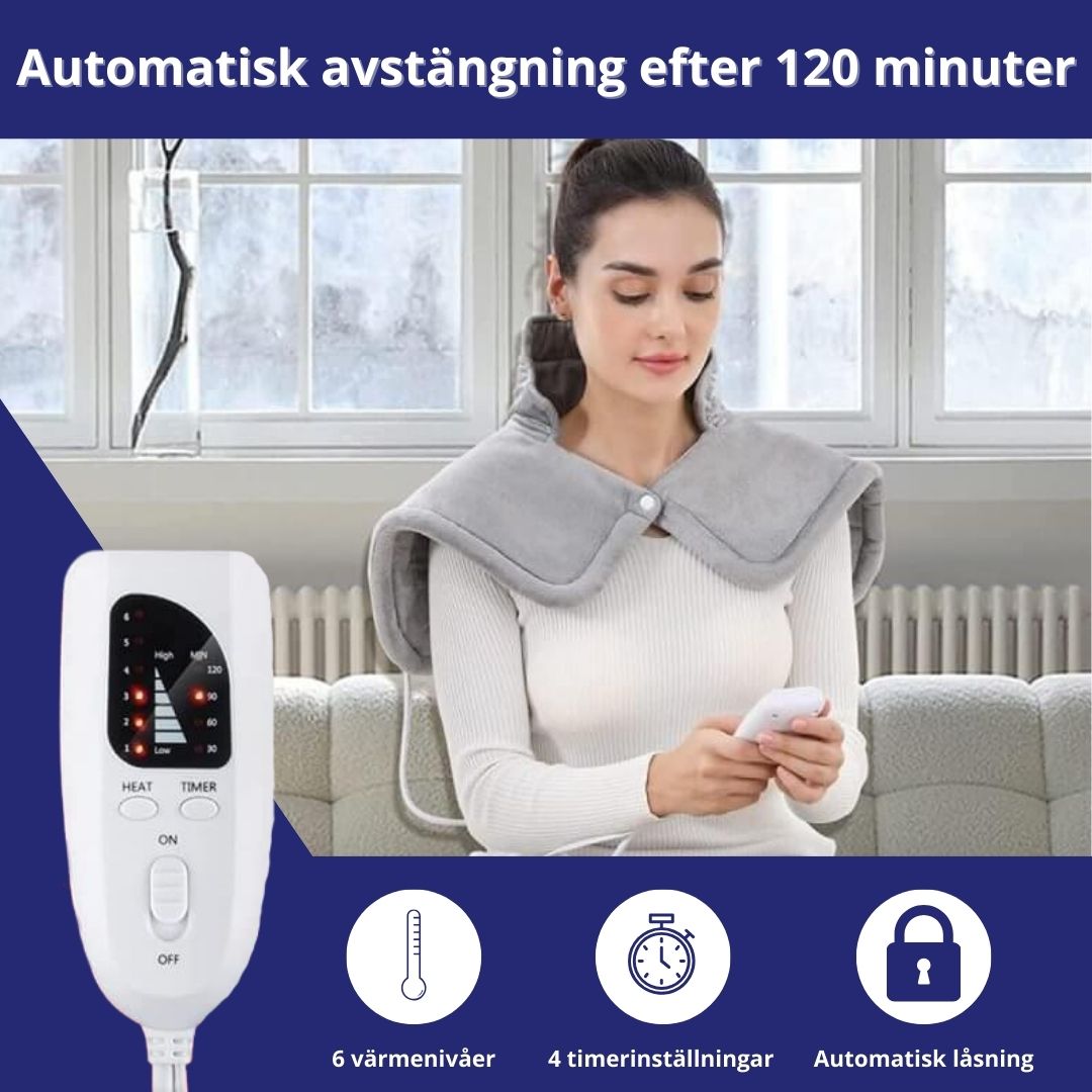 Värmedyna nacke axlar 6 värmelägen timer