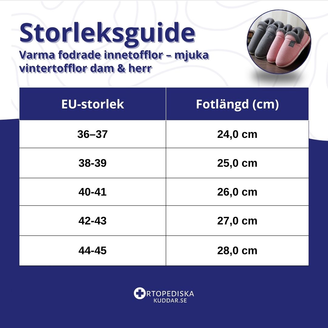 Varma fodrade innetofflor – mjuka vintertofflor dam & herr