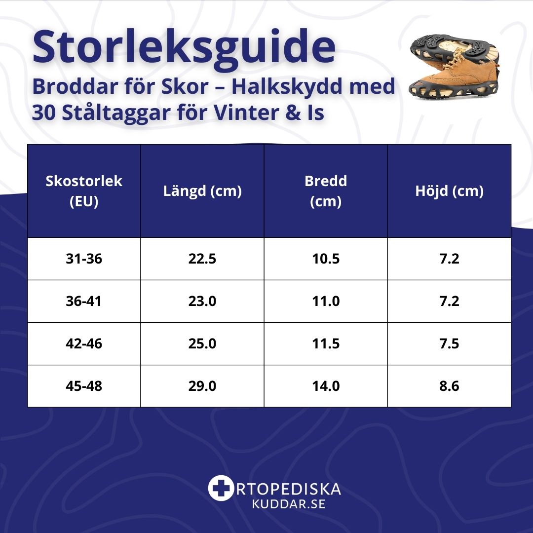 Broddar för Skor – Halkskydd med 30 Ståltaggar för Vinter & Is