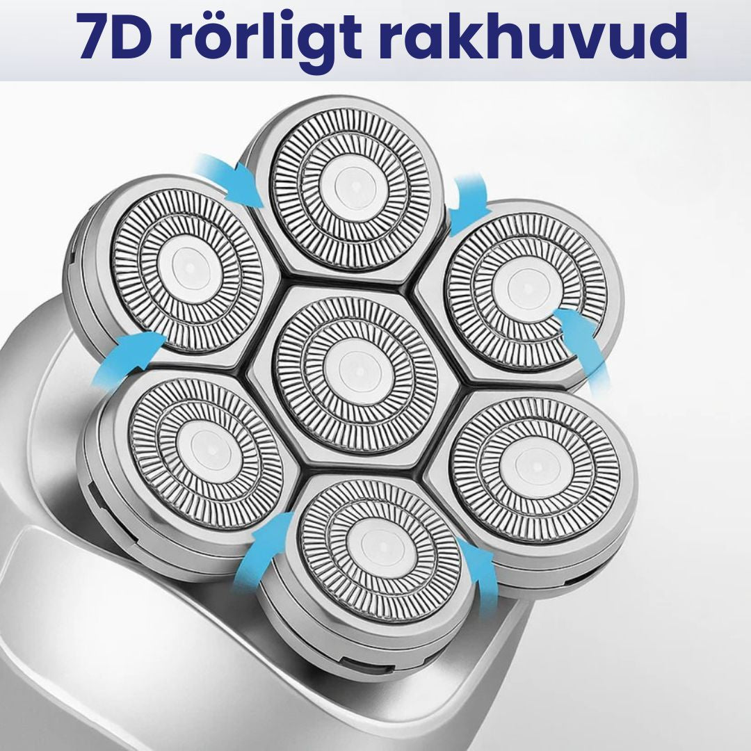 Elektrisk huvudrakapparat 7D – allt-i-ett rakning