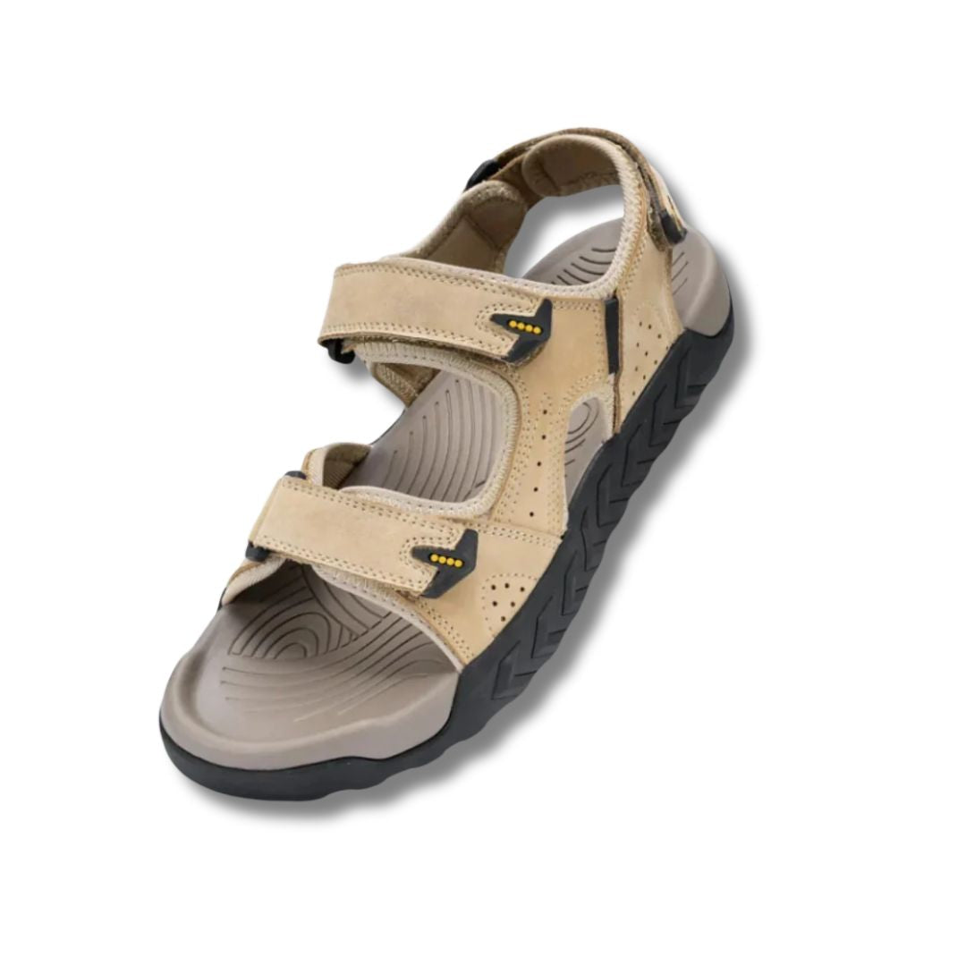 Herrsandaler i Läder med Bred Passform