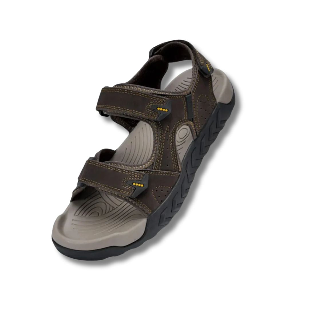 Herrsandaler i Läder med Bred Passform