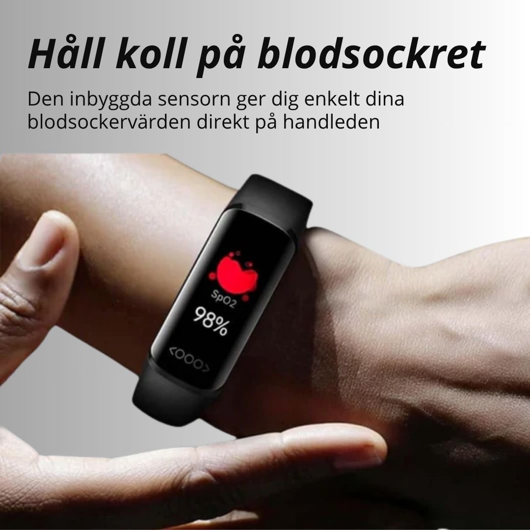 HealthGuard Watch 03 – Hälsoklocka med Blodsockermätning & Puls