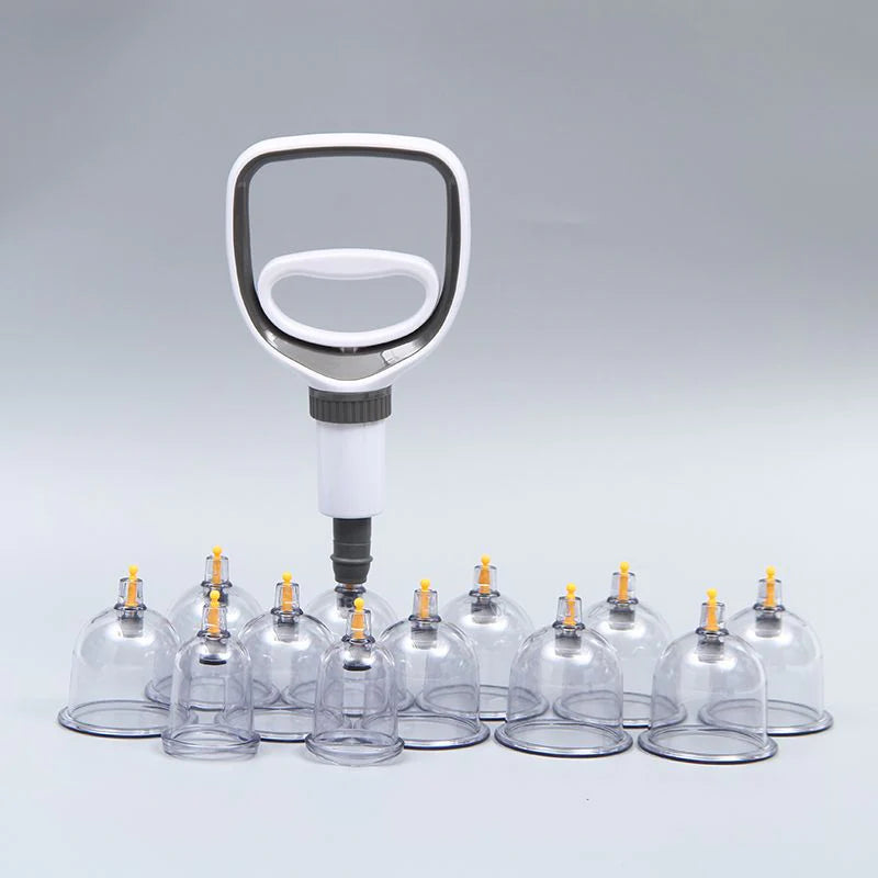 Kinesisk Medicin Vakuumkoppning – Professionellt Terapiset med 12 Koppar & Pump