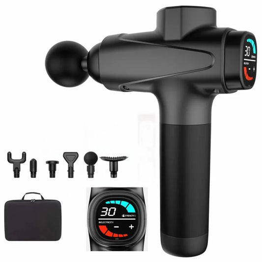 Massagepistol – 30 Hastigheter & 6 Utbytbara Massagehuvuden