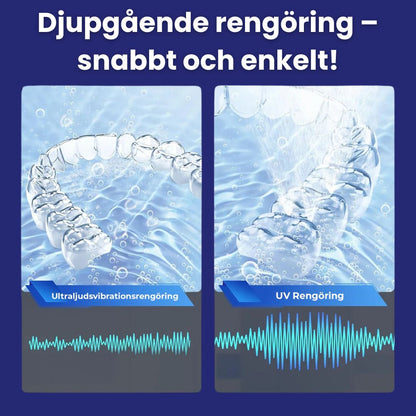 Rengöring för bettskenor, snarkskenor, munskydd, proteser, retainers