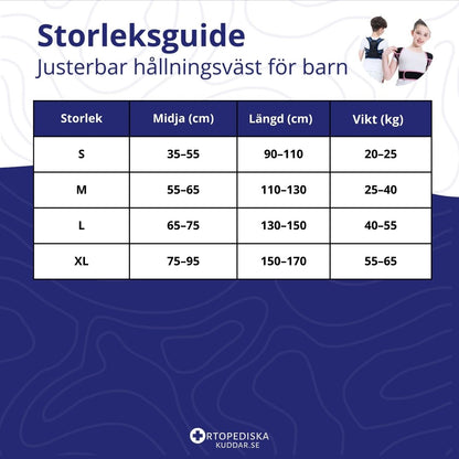 Justerbar hållningsväst för barn