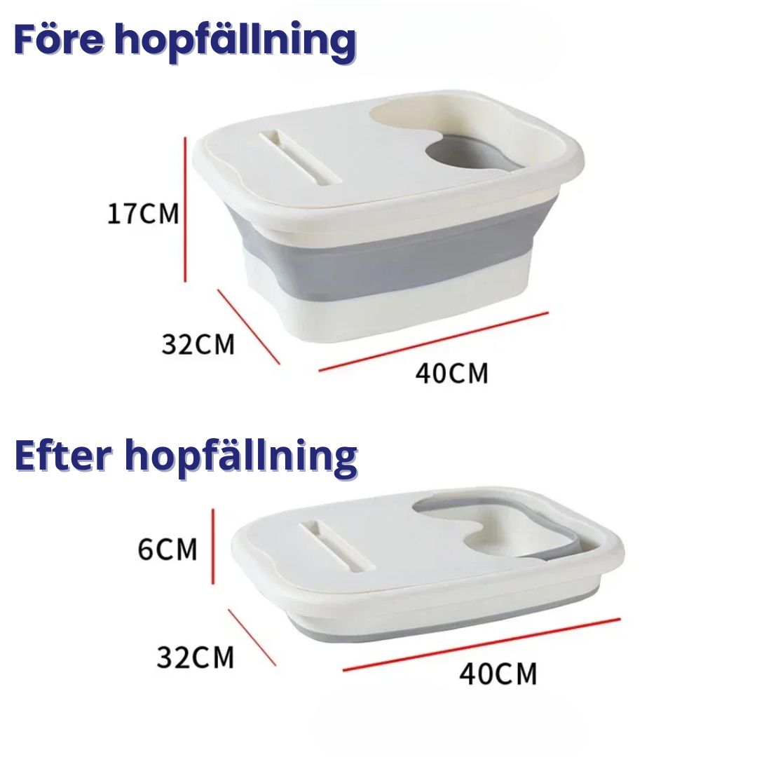 Hopfällbart Fotbad – Portabel Balja