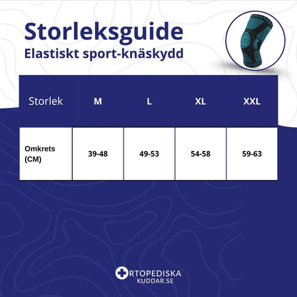 Elastiskt sport-knäskydd med kompression