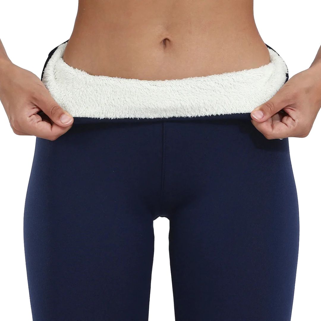 Vinterleggings Dam – Fodrade Värmetights med Fleece & Hög Midja