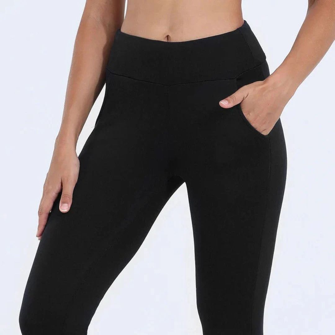 Vinterleggings Dam – Fodrade Värmetights med Fleece & Hög Midja