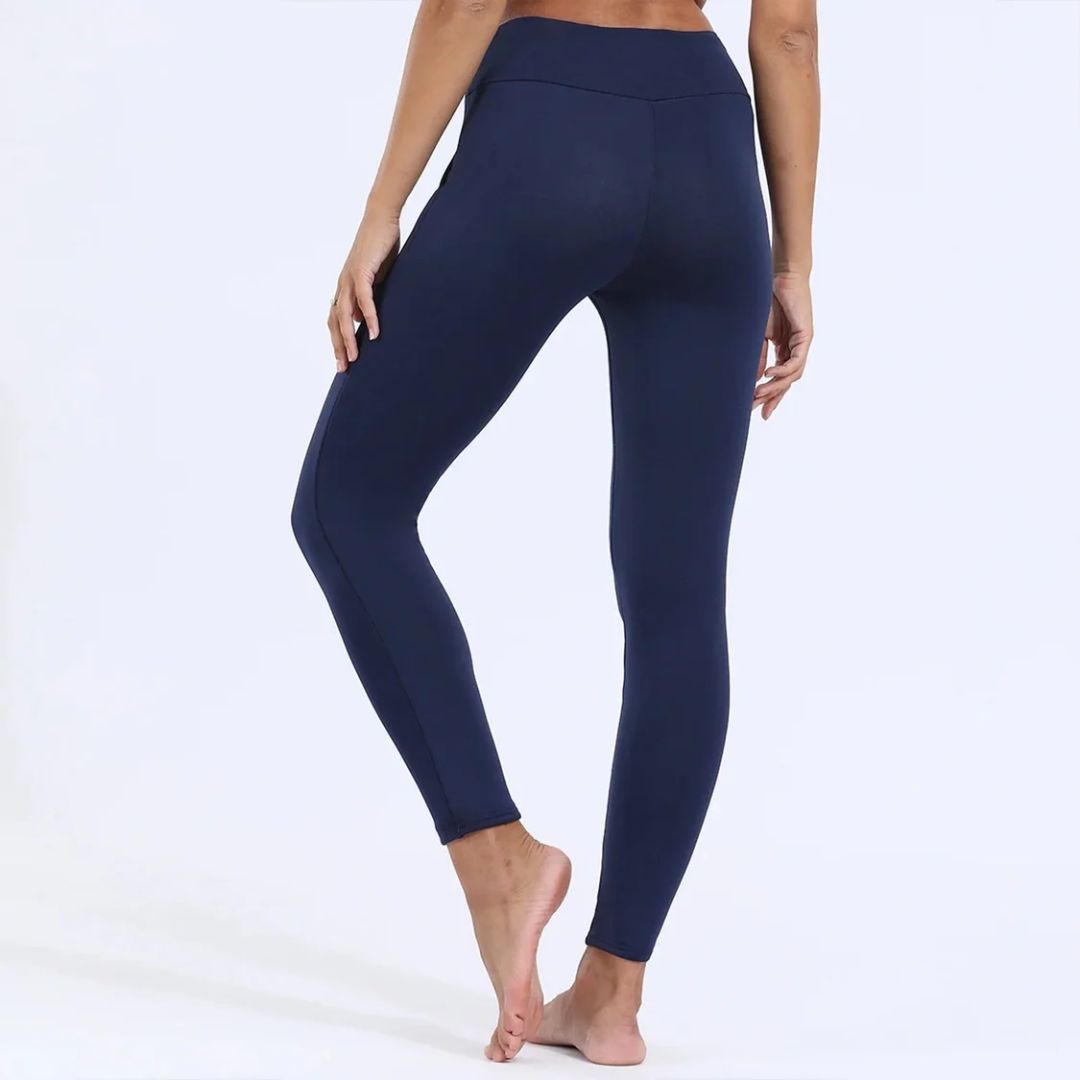 Vinterleggings Dam – Fodrade Värmetights med Fleece & Hög Midja