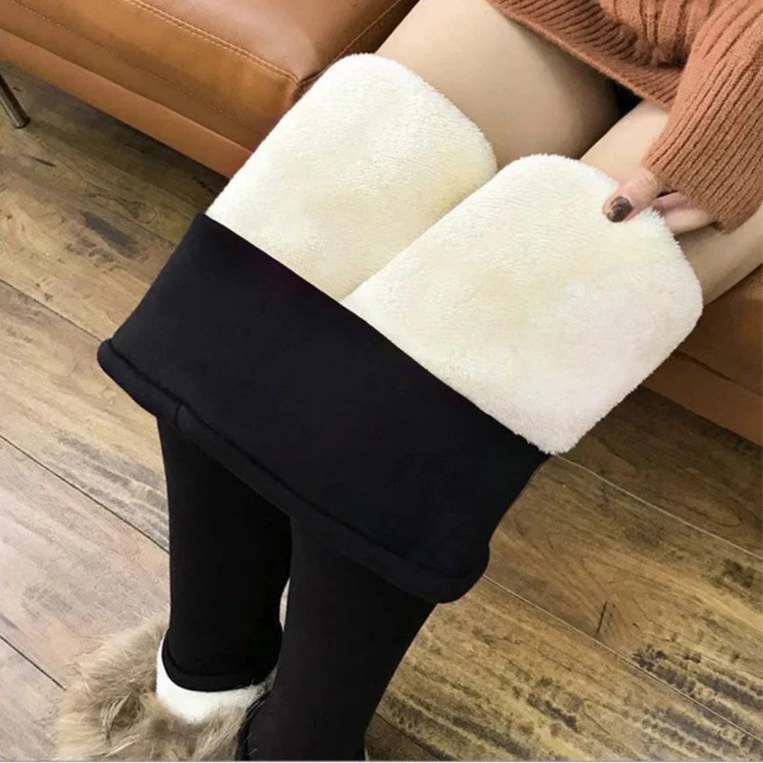 Vinterleggings Dam – Fodrade Värmetights med Fleece & Hög Midja