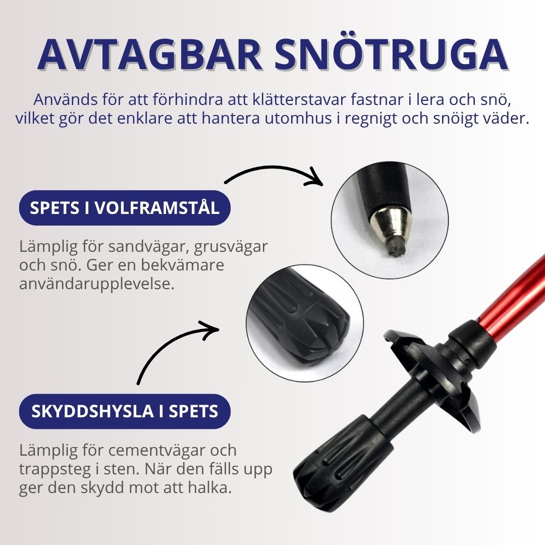 Hopfällbara Gångstavar – Justerbara & Lättvikt för Promenad