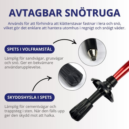 Hopfällbara Gångstavar – Justerbara & Lättvikt för Promenad