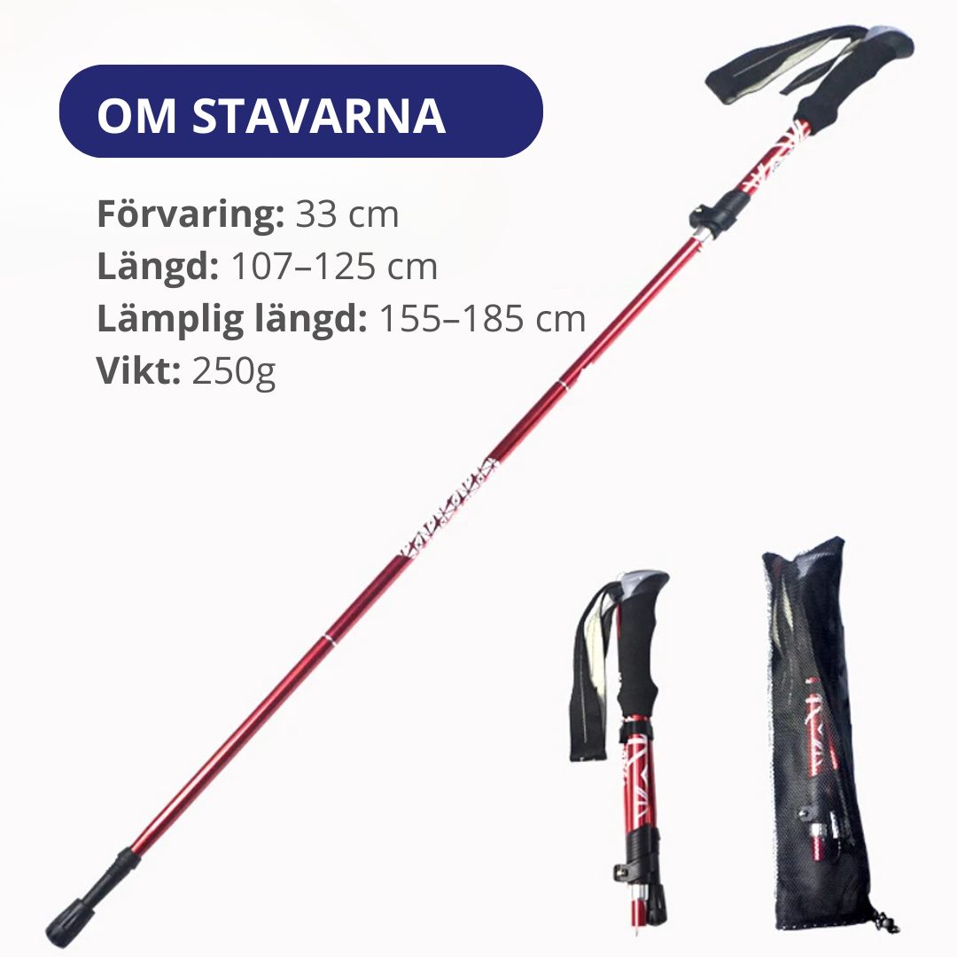 Hopfällbara Gångstavar – Justerbara & Lättvikt för Promenad