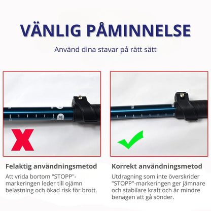 Hopfällbara Gångstavar – Justerbara & Lättvikt för Promenad