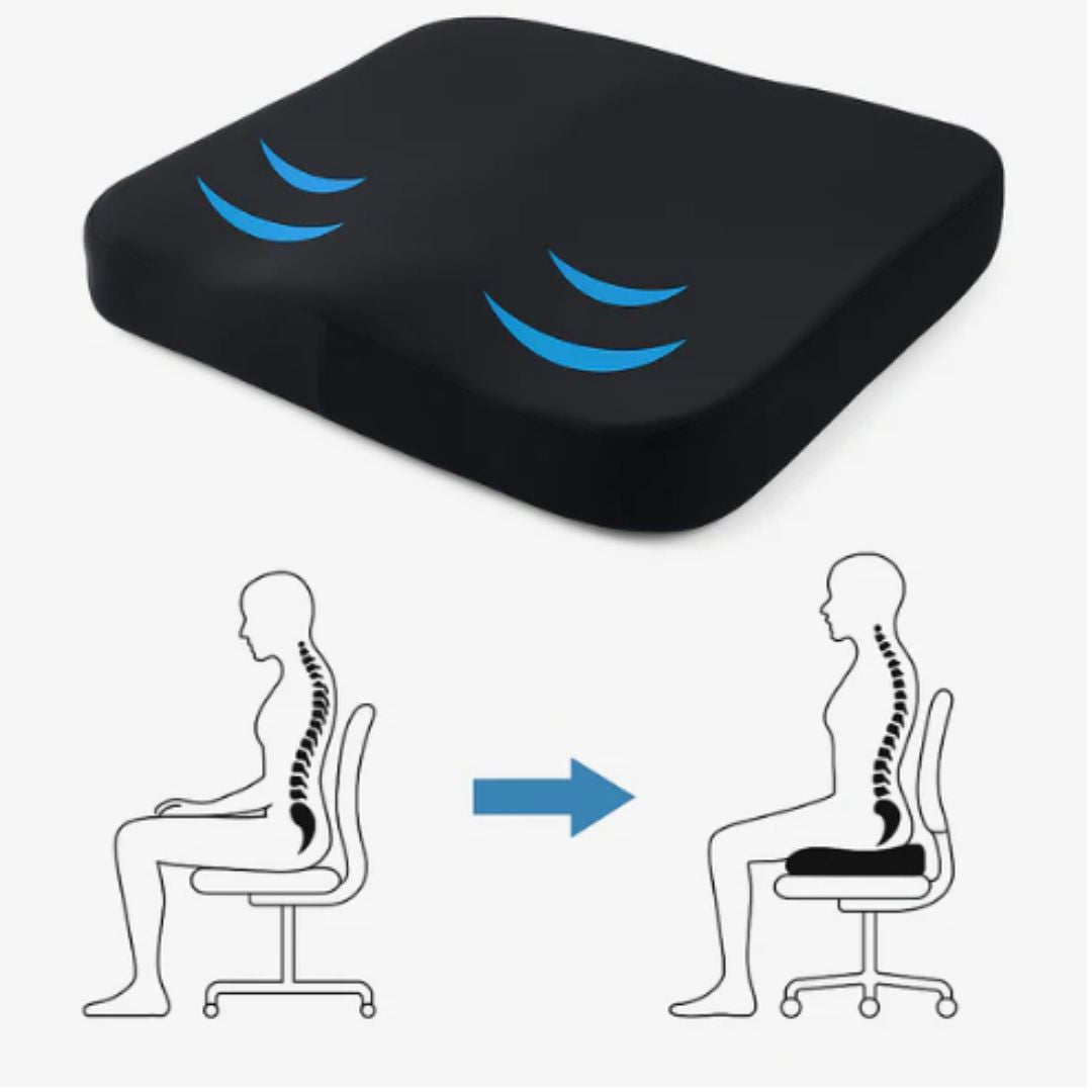 Minnesskum Sittkudde – Ergonomisk Avlastning för Rygg & Svanskota