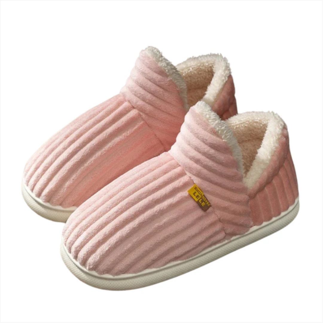 Tofflor med Halkfri Sula – Mjukt Foder och Rund Klack