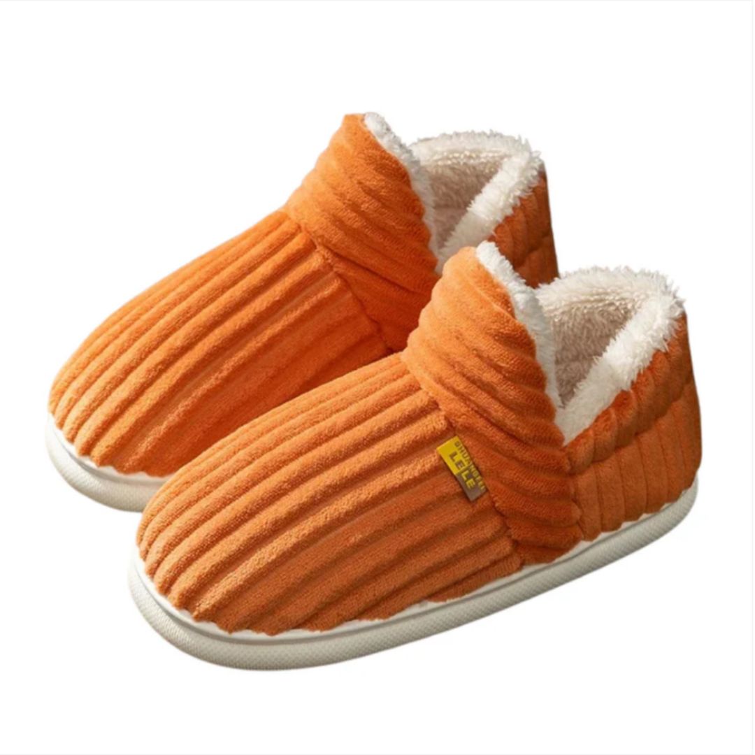 Tofflor med Halkfri Sula – Mjukt Foder och Rund Klack