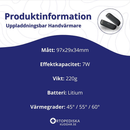 Uppladdningsbara Handvärmare för Kalla Händer – Magnetiska, 3 Värmelägen