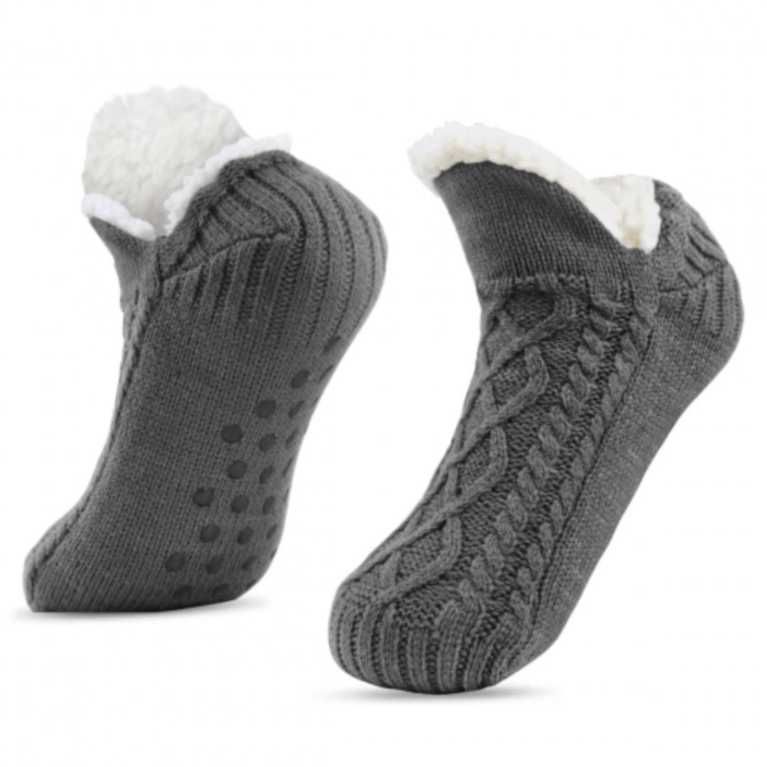 Toffelsockor med halkskydd fleece