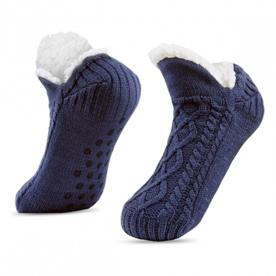 Toffelsockor med halkskydd fleece