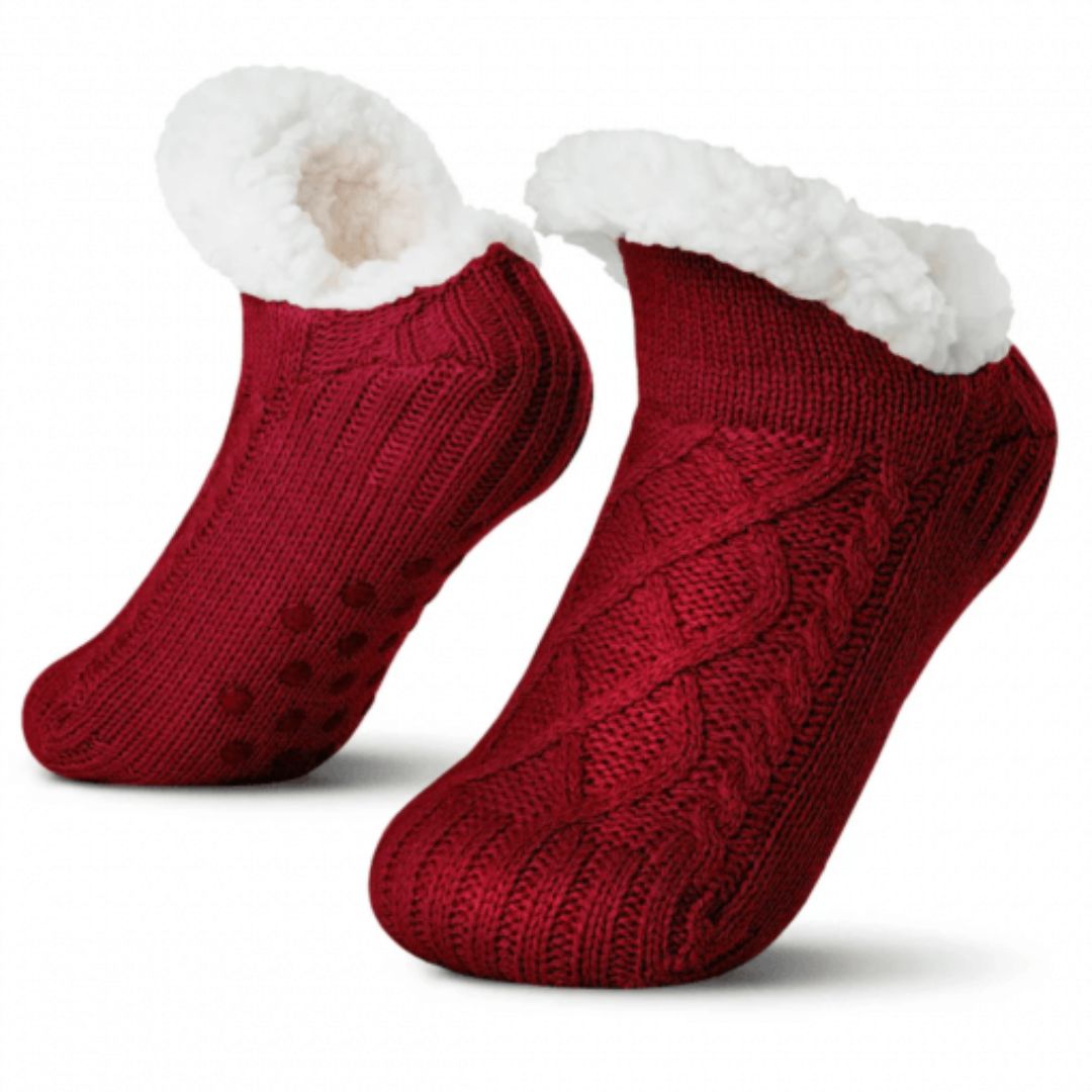 Toffelsockor med halkskydd fleece
