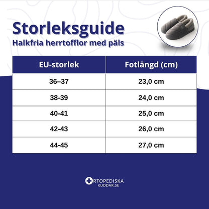 Halkfria herrtofflor med päls