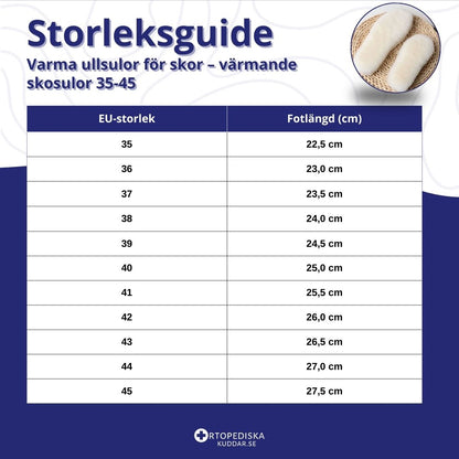 Varma ullsulor för skor – värmande skosulor 35-45