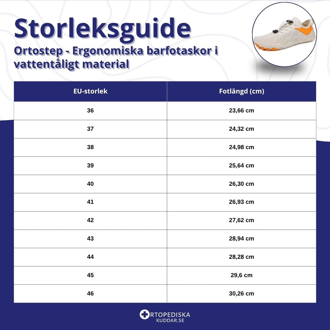 Ortostep - Ergonomiska barfotaskor i vattentåligt material