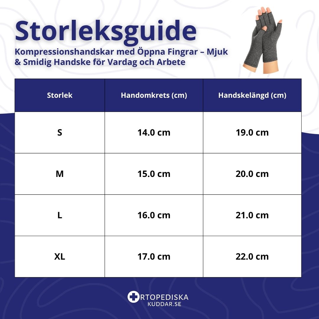 Kompressionshandskar med Öppna Fingrar – Mjuk & Smidig Handske för Vardag och Arbete