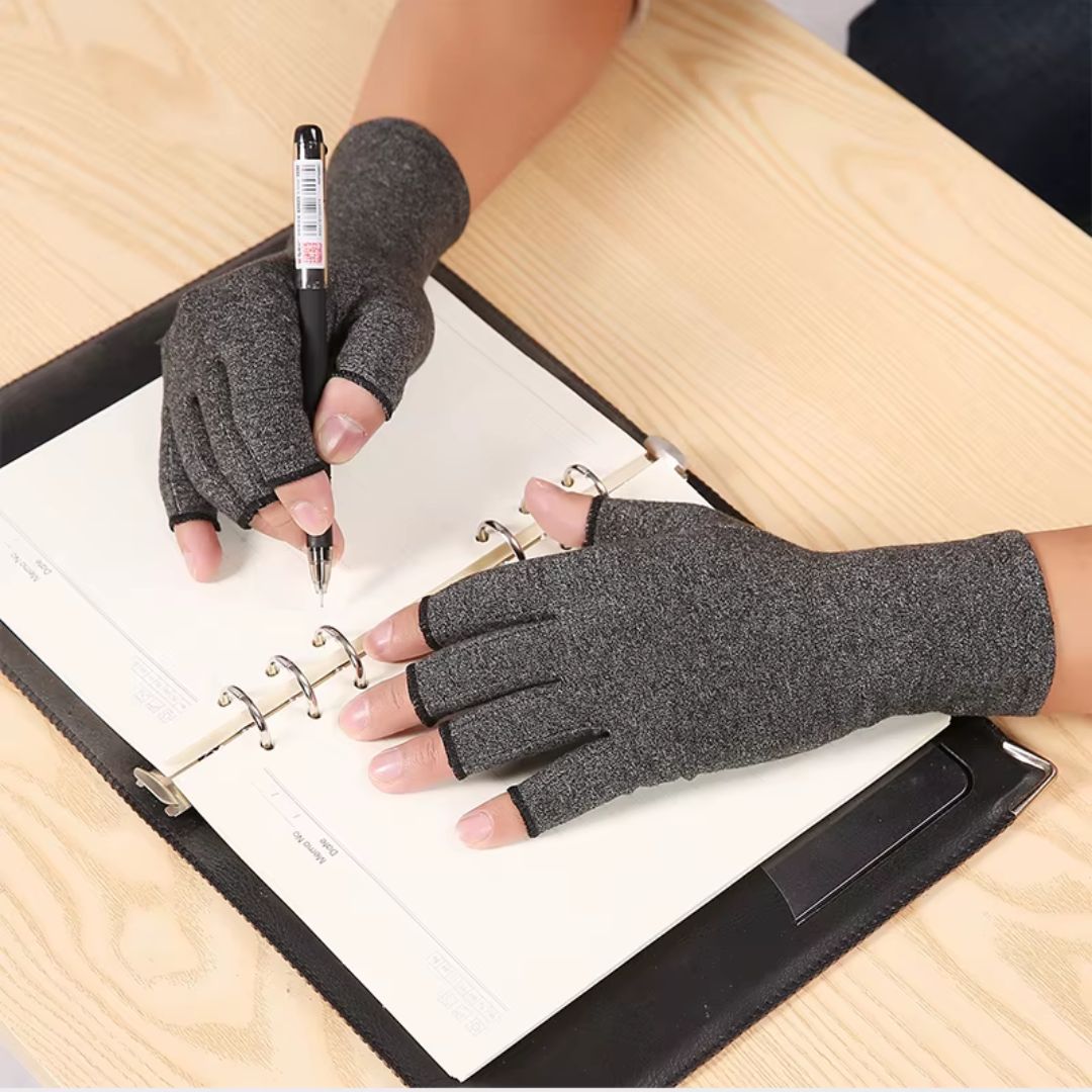 Kompressionshandskar med Öppna Fingrar – Mjuk & Smidig Handske för Vardag och Arbete