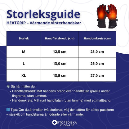 HEATGRIP Värmehandskar – Uppladdningsbara Elektriska Vinterhandskar mot Kyla