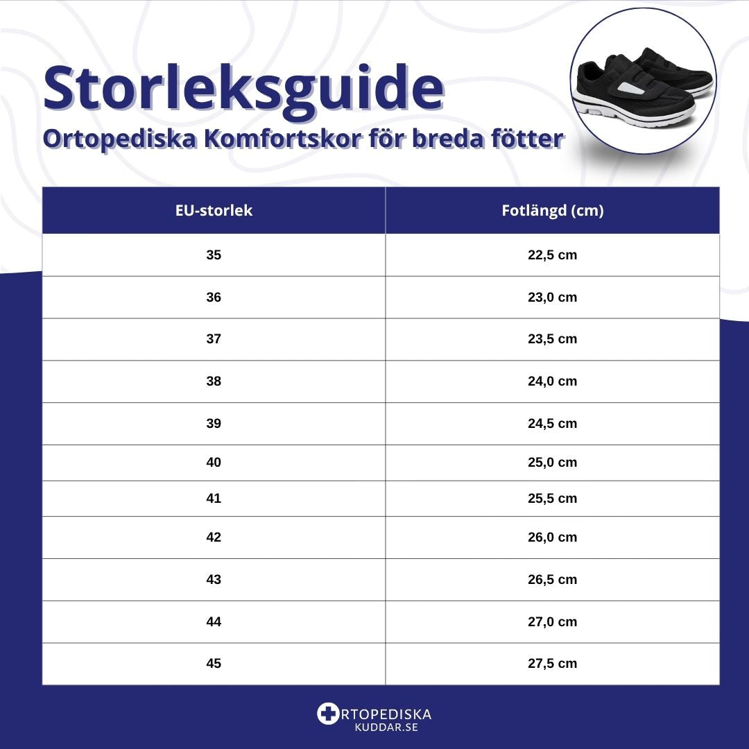Ortopediska Komfortskor för breda fötter