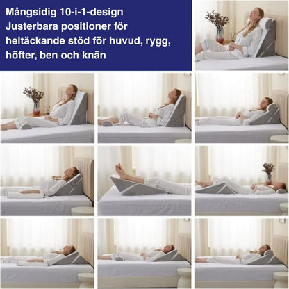 Kilkudde 10-i-1 med memory foam – Justerbar stödkudde för rygg, ben och återhämtning