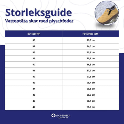 Vattentäta skor med plyschfoder