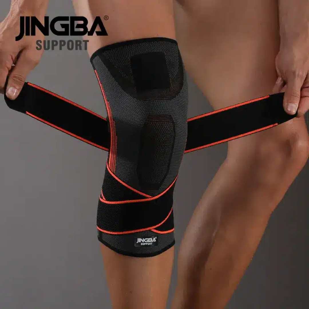 Jingba Knästöd Sport med kompression (Orange)