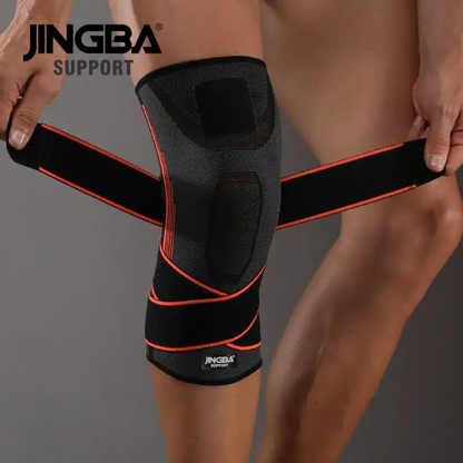 Jingba Knästöd Sport med kompression (Orange)