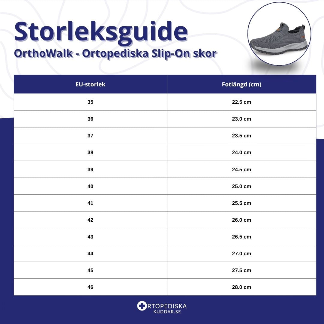 OrthoWalk - Ortopediska Slip-On Stickade Sneakers