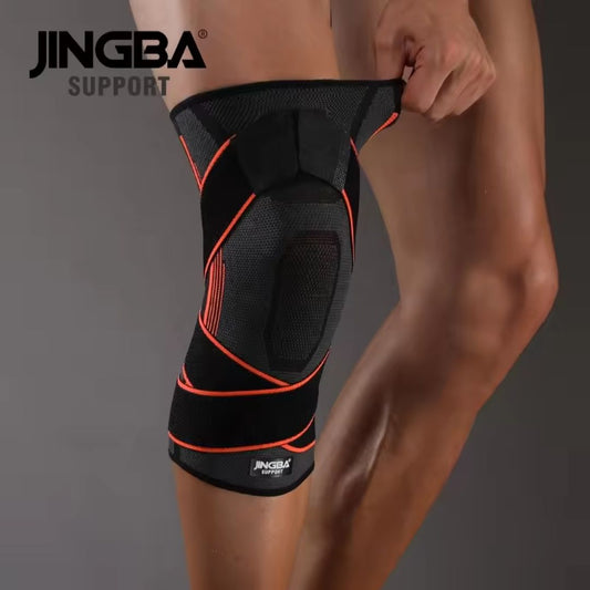 Jingba Knästöd Sport med kompression (Orange)