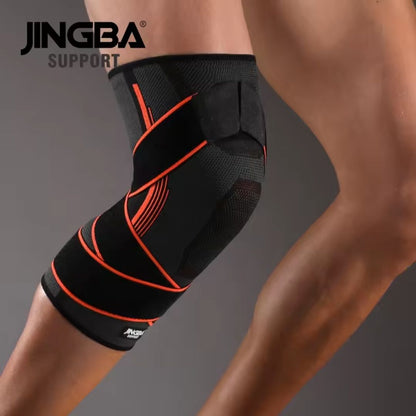 Jingba Knästöd Sport med kompression (Orange)