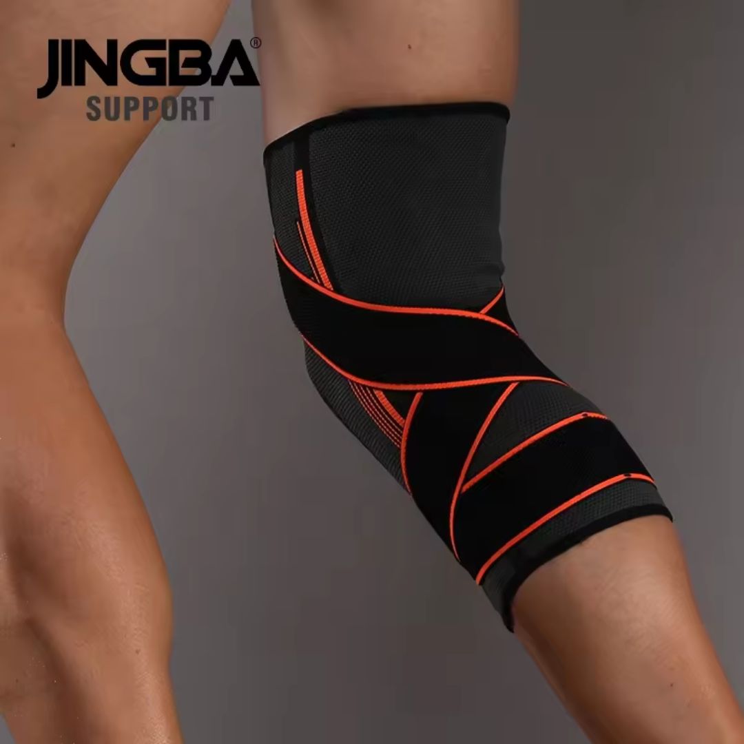 Jingba Knästöd Sport med kompression (Orange)