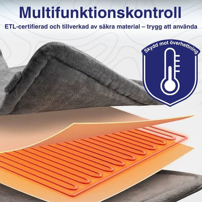 Värmefilt för Rygg, Axlar och Nacke – 6 Temperaturinställningar, Flanell